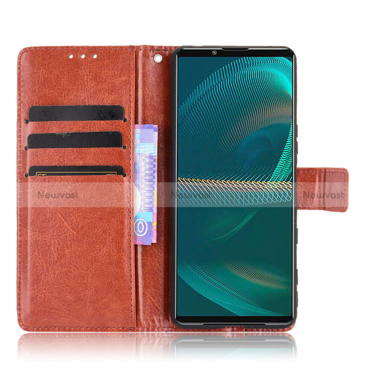 Leather Case Stands Flip Cover Holder BY5 for Sony Xperia 5 III SO-53B