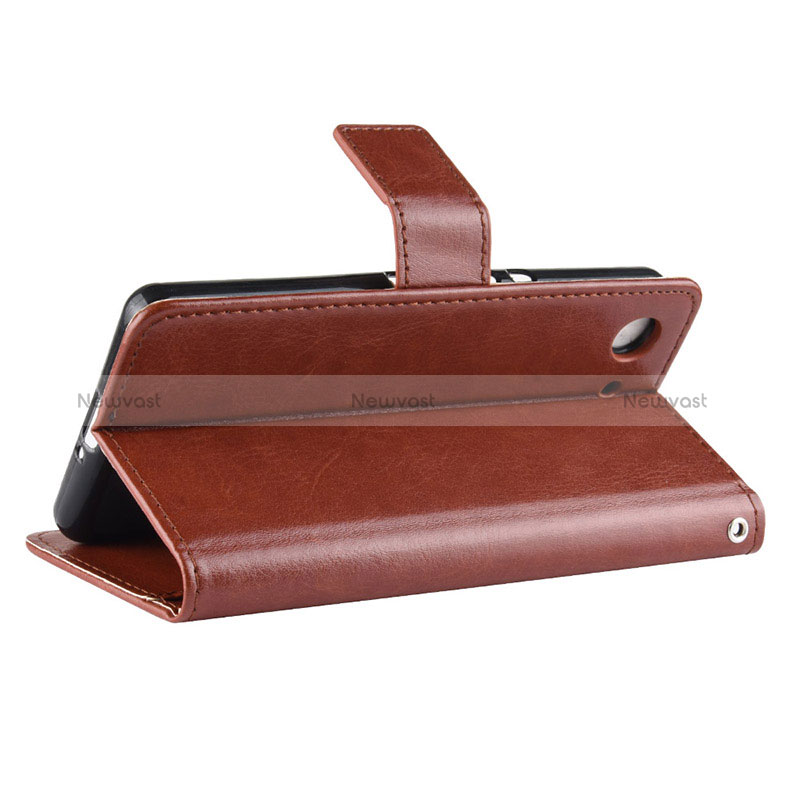 Leather Case Stands Flip Cover Holder BY5 for Sony Xperia Ace