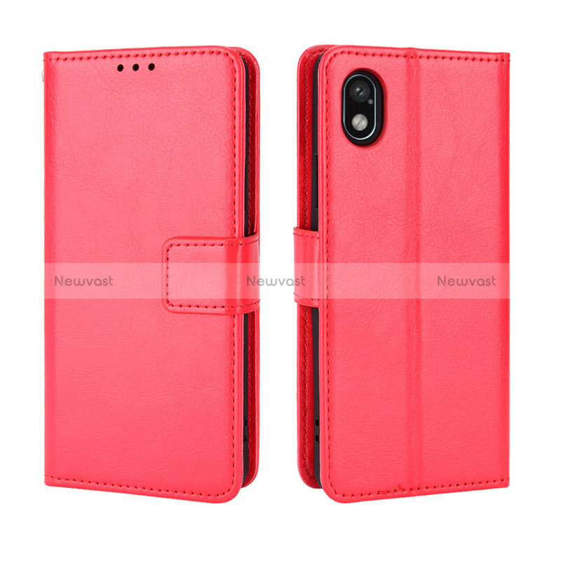 Leather Case Stands Flip Cover Holder BY5 for Sony Xperia Ace III SOG08 Red