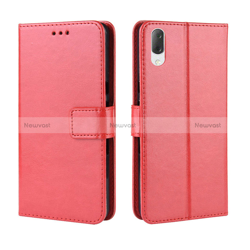 Leather Case Stands Flip Cover Holder BY5 for Sony Xperia L3 Red