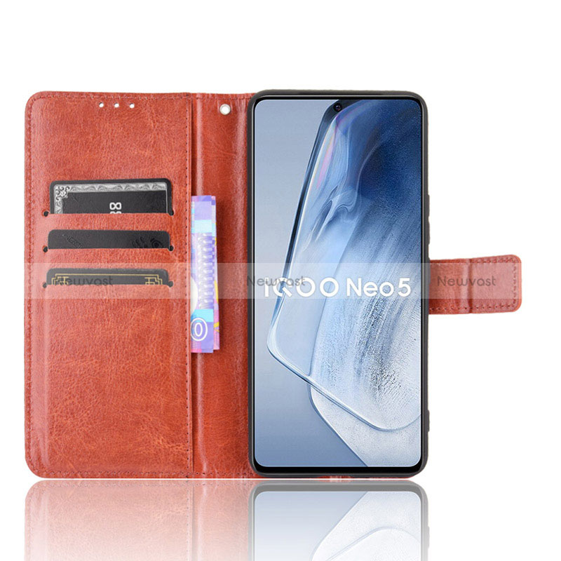 Leather Case Stands Flip Cover Holder BY5 for Vivo iQOO 7 India 5G