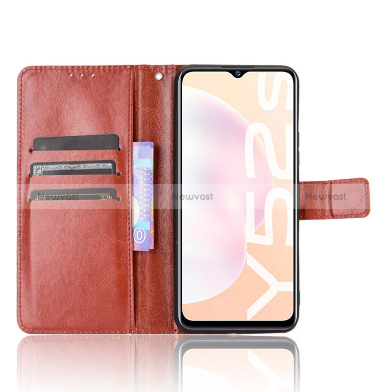 Leather Case Stands Flip Cover Holder BY5 for Vivo iQOO U3x 5G