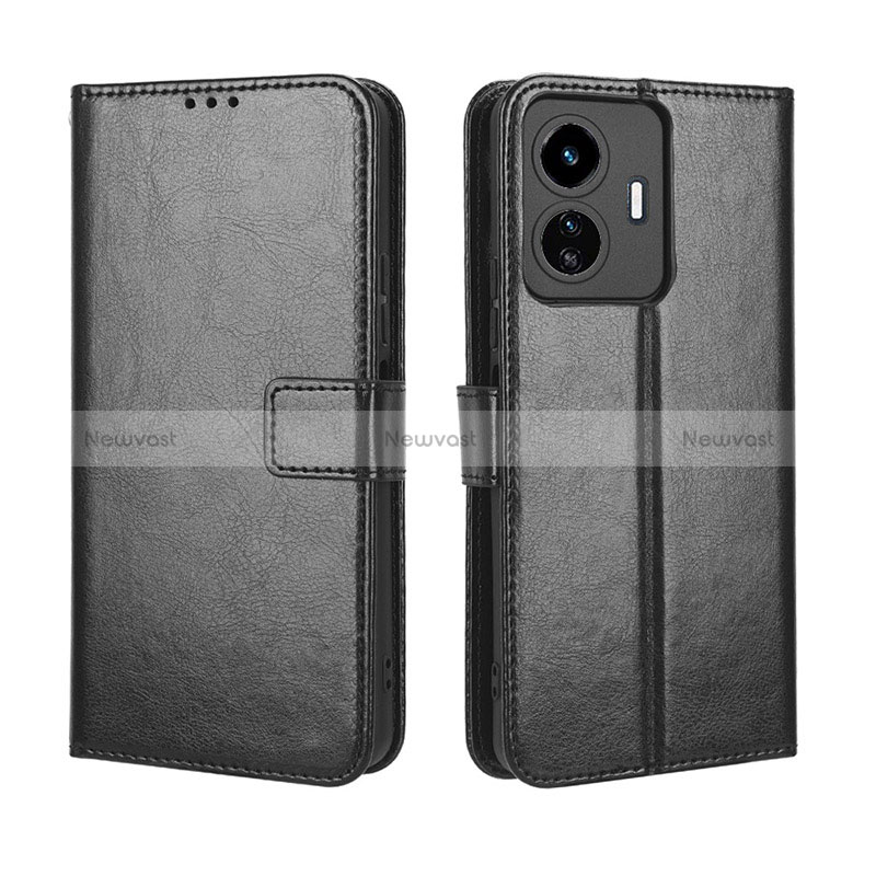 Leather Case Stands Flip Cover Holder BY5 for Vivo iQOO Z6 Lite 5G