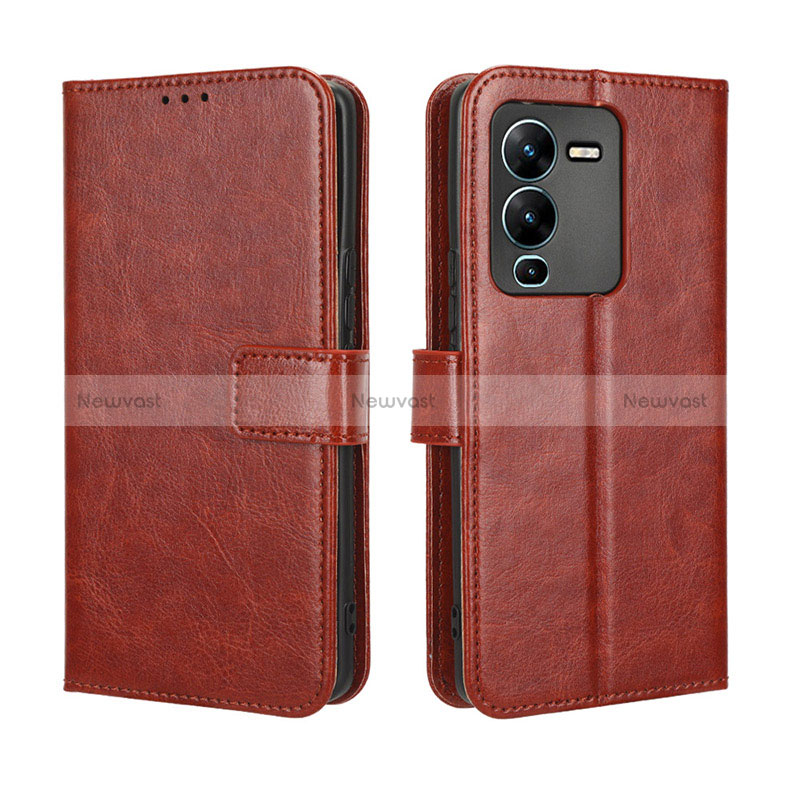 Leather Case Stands Flip Cover Holder BY5 for Vivo V25 Pro 5G