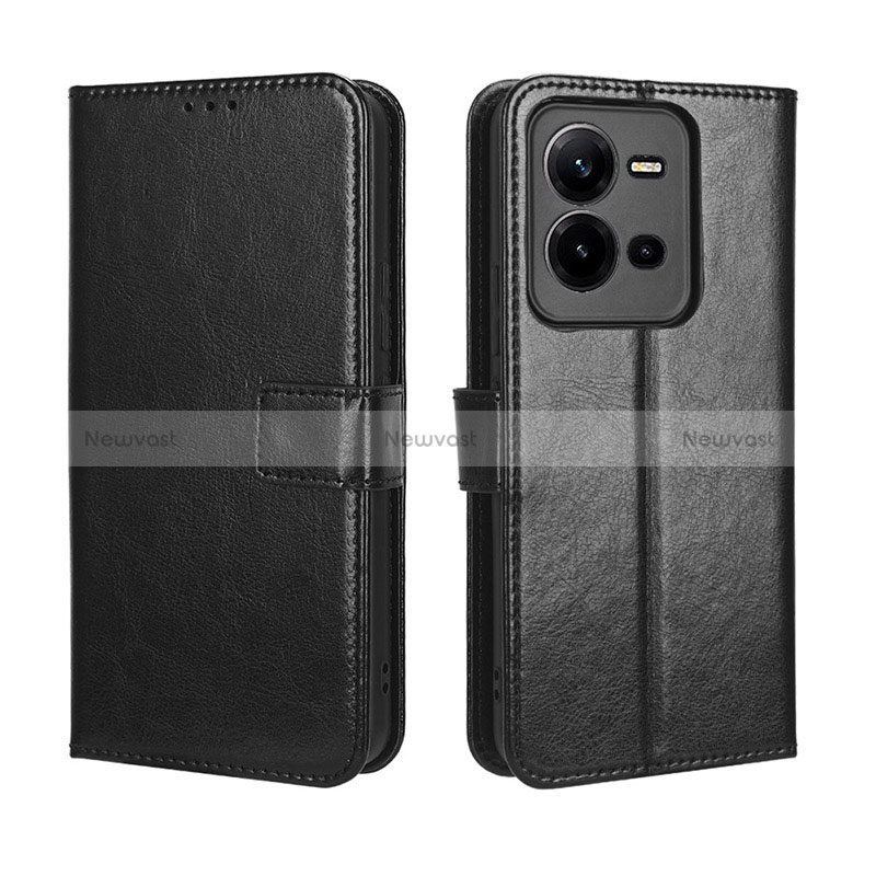 Leather Case Stands Flip Cover Holder BY5 for Vivo V25e