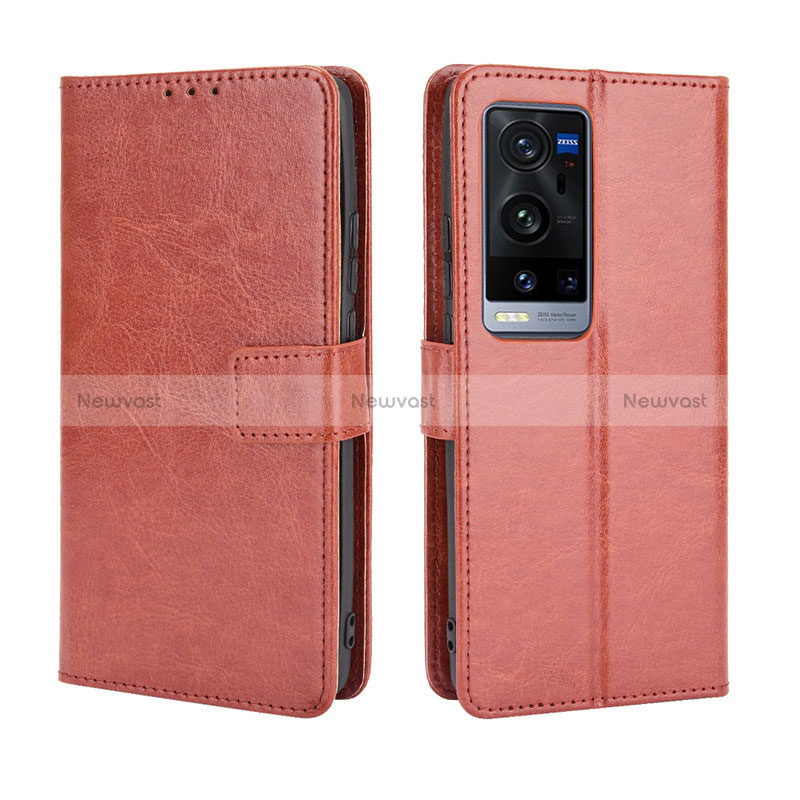 Leather Case Stands Flip Cover Holder BY5 for Vivo X60 Pro+ Plus 5G