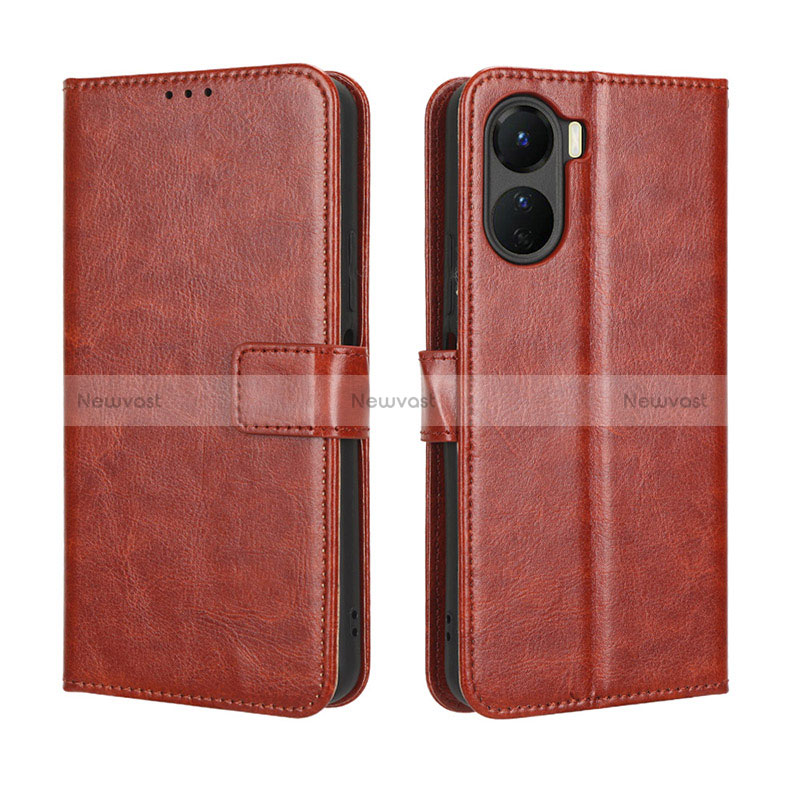 Leather Case Stands Flip Cover Holder BY5 for Vivo Y16