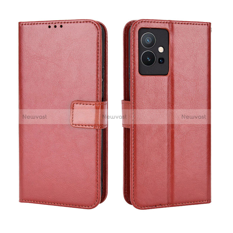 Leather Case Stands Flip Cover Holder BY5 for Vivo Y33e 5G