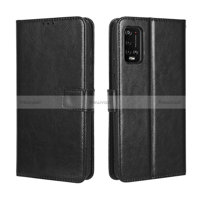 Leather Case Stands Flip Cover Holder BY5 for Wiko Power U10 Black