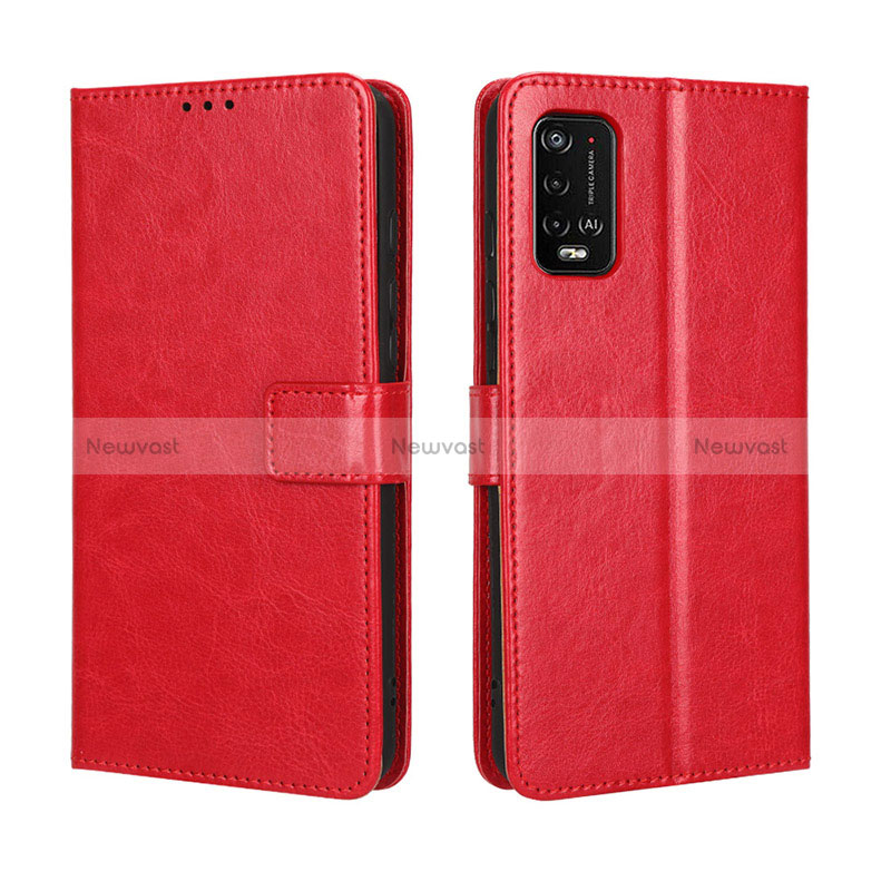 Leather Case Stands Flip Cover Holder BY5 for Wiko Power U10 Red