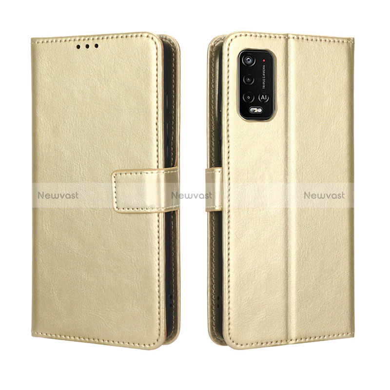 Leather Case Stands Flip Cover Holder BY5 for Wiko Power U20 Gold