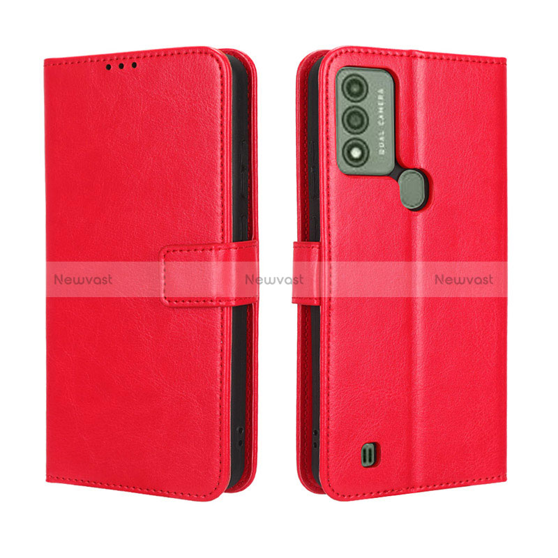 Leather Case Stands Flip Cover Holder BY5 for Wiko Voix Red