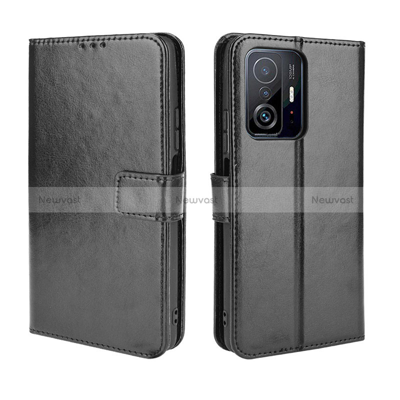 Leather Case Stands Flip Cover Holder BY5 for Xiaomi Mi 11T 5G Black