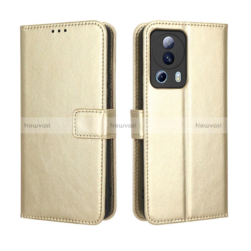 Leather Case Stands Flip Cover Holder BY5 for Xiaomi Mi 12 Lite NE 5G Gold