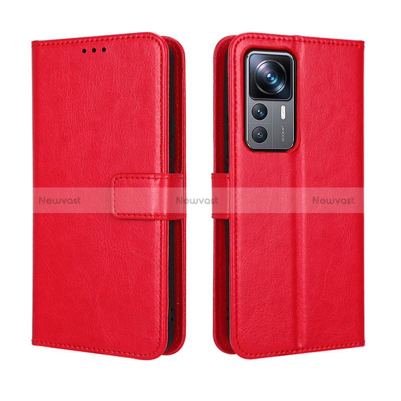 Leather Case Stands Flip Cover Holder BY5 for Xiaomi Mi 12T 5G Red