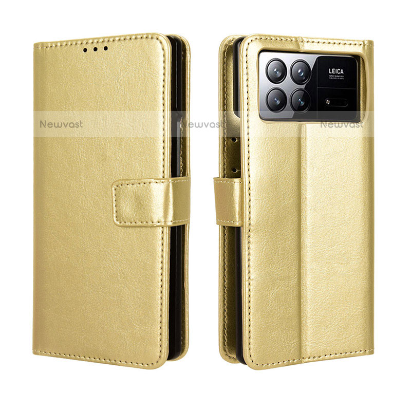 Leather Case Stands Flip Cover Holder BY5 for Xiaomi Mix Fold 3 5G Gold