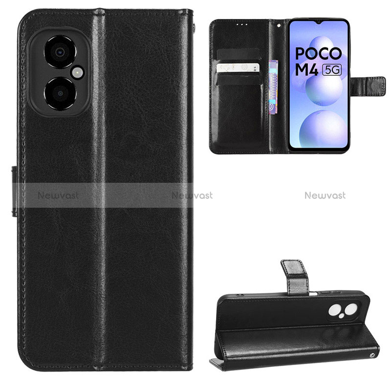 Leather Case Stands Flip Cover Holder BY5 for Xiaomi Poco M4 5G