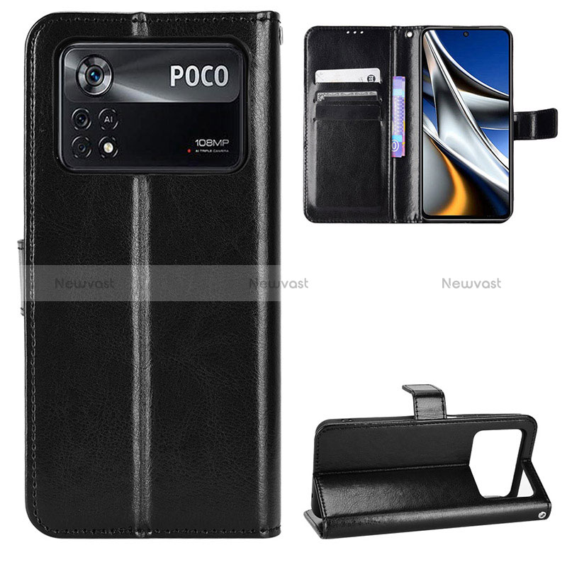 Leather Case Stands Flip Cover Holder BY5 for Xiaomi Poco X4 Pro 5G