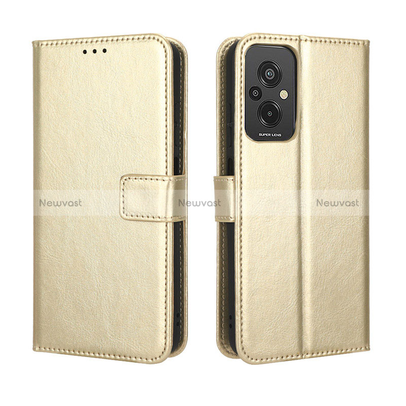 Leather Case Stands Flip Cover Holder BY5 for Xiaomi Redmi 11 Prime 4G Gold