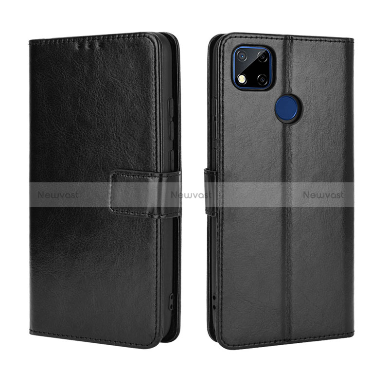 Leather Case Stands Flip Cover Holder BY5 for Xiaomi Redmi 9 Activ Black