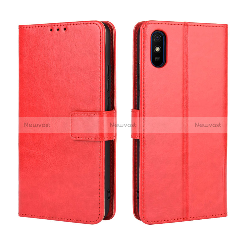 Leather Case Stands Flip Cover Holder BY5 for Xiaomi Redmi 9i Red