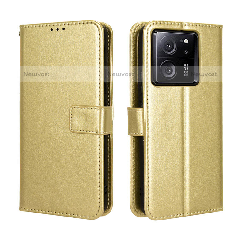 Leather Case Stands Flip Cover Holder BY5 for Xiaomi Redmi K60 Ultra 5G Gold