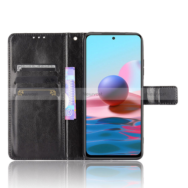 Leather Case Stands Flip Cover Holder BY5 for Xiaomi Redmi Note 10 4G