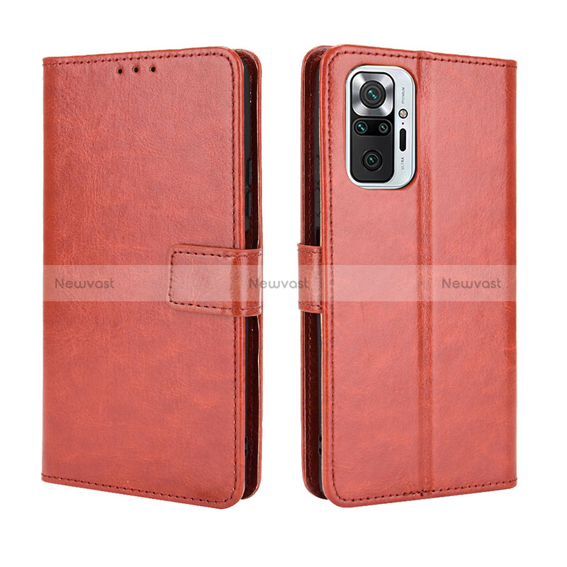 Leather Case Stands Flip Cover Holder BY5 for Xiaomi Redmi Note 10 Pro 4G