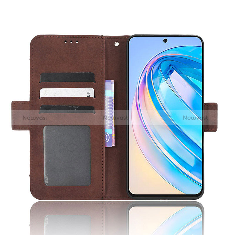 Leather Case Stands Flip Cover Holder BY6 for Huawei Honor X8a 4G