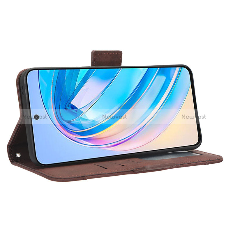 Leather Case Stands Flip Cover Holder BY6 for Huawei Honor X8a 4G