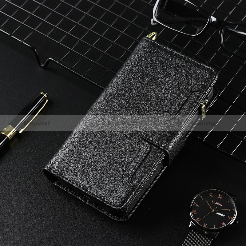 Leather Case Stands Flip Cover Holder BY6 for Realme Narzo 50 4G Black