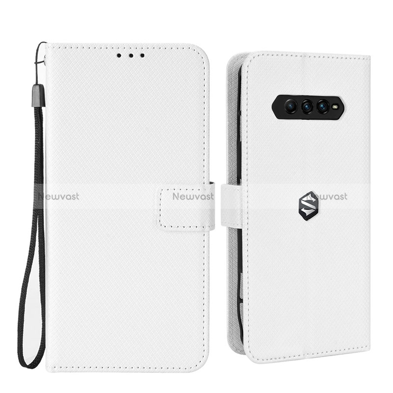 Leather Case Stands Flip Cover Holder BY6 for Xiaomi Black Shark 4 5G White