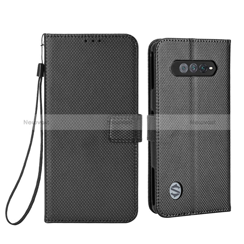 Leather Case Stands Flip Cover Holder BY6 for Xiaomi Black Shark 4S 5G Black