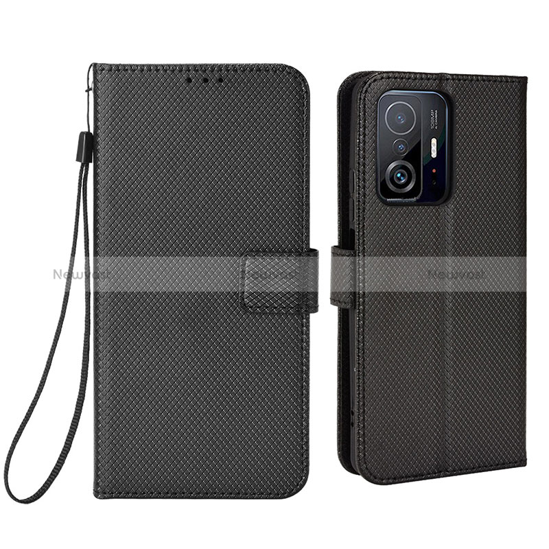 Leather Case Stands Flip Cover Holder BY6 for Xiaomi Mi 11T Pro 5G Black