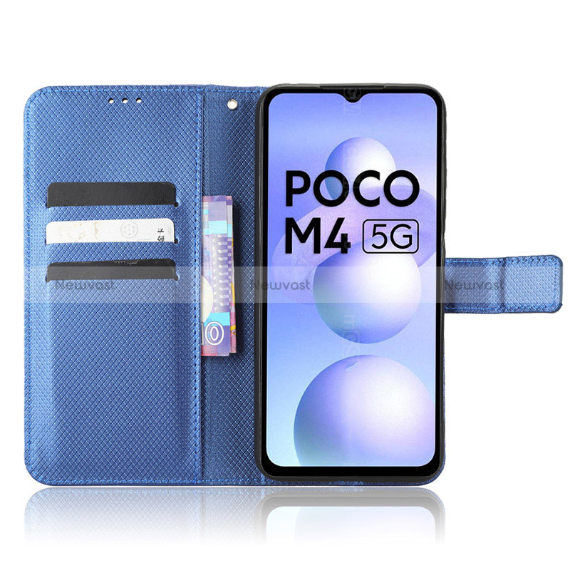 Leather Case Stands Flip Cover Holder BY6 for Xiaomi Poco M4 5G