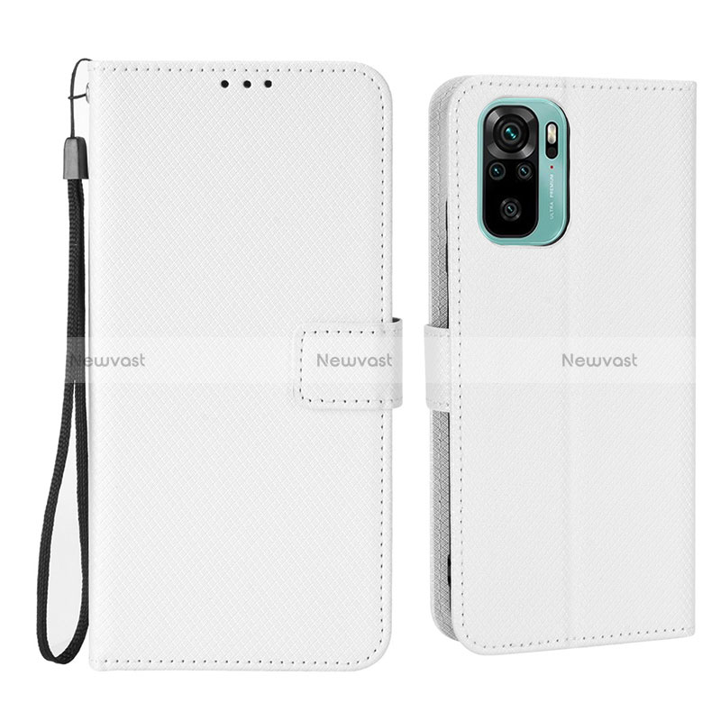 Leather Case Stands Flip Cover Holder BY6 for Xiaomi Redmi Note 11 SE India 4G White