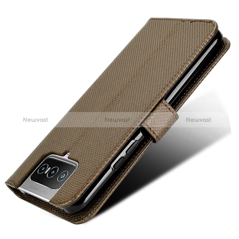 Leather Case Stands Flip Cover Holder BY7 for Asus ZenFone 8 Flip ZS672KS