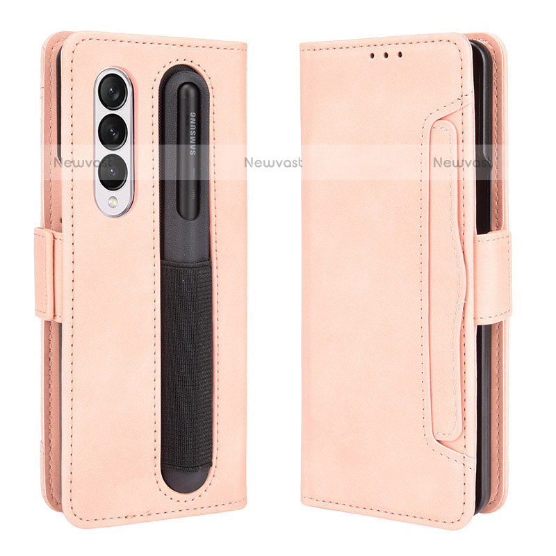 Leather Case Stands Flip Cover Holder BY9 for Samsung Galaxy Z Fold3 5G