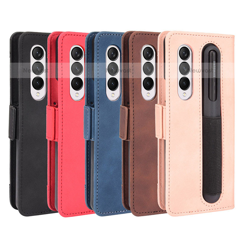 Leather Case Stands Flip Cover Holder BY9 for Samsung Galaxy Z Fold3 5G