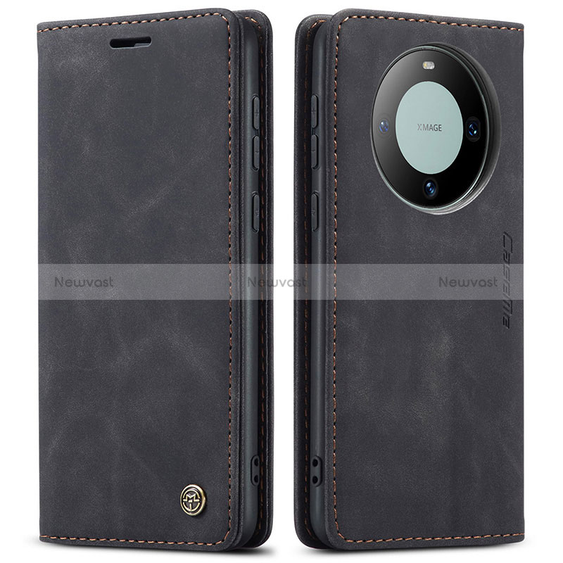 Leather Case Stands Flip Cover Holder C01S for Huawei Mate 60 Pro+ Plus Black