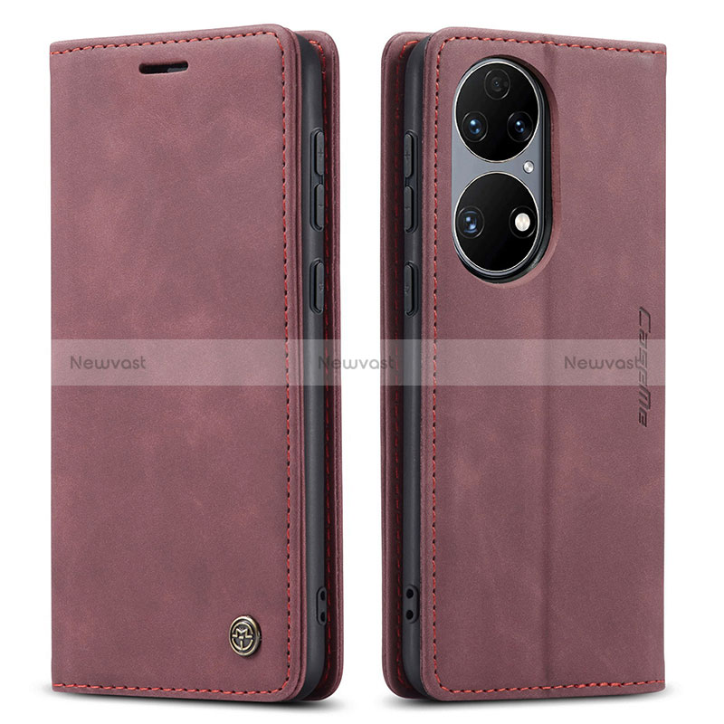 Leather Case Stands Flip Cover Holder C01S for Huawei P50 Pro