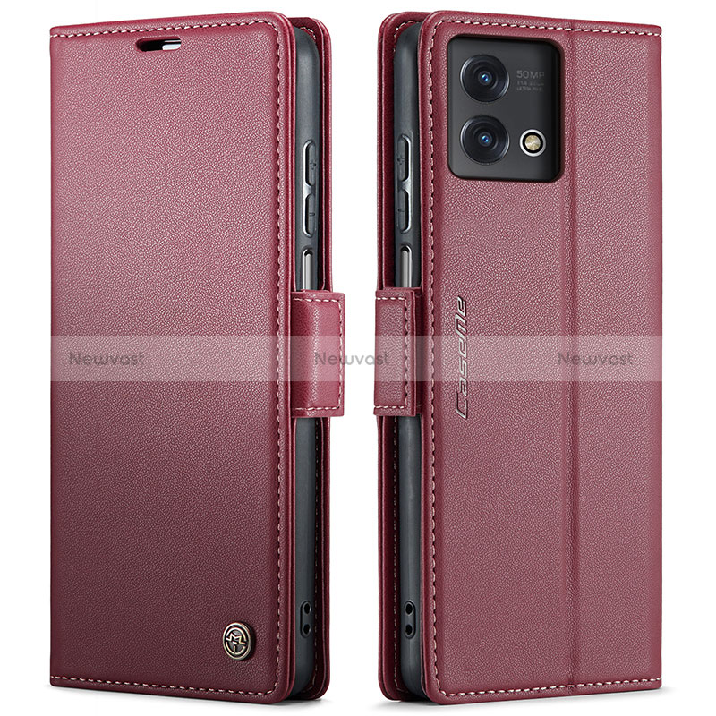 Leather Case Stands Flip Cover Holder C01S for Motorola Moto G Stylus (2023) 4G Red