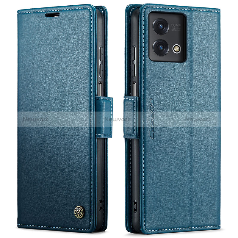 Leather Case Stands Flip Cover Holder C01S for Motorola Moto G Stylus (2023) 5G Blue