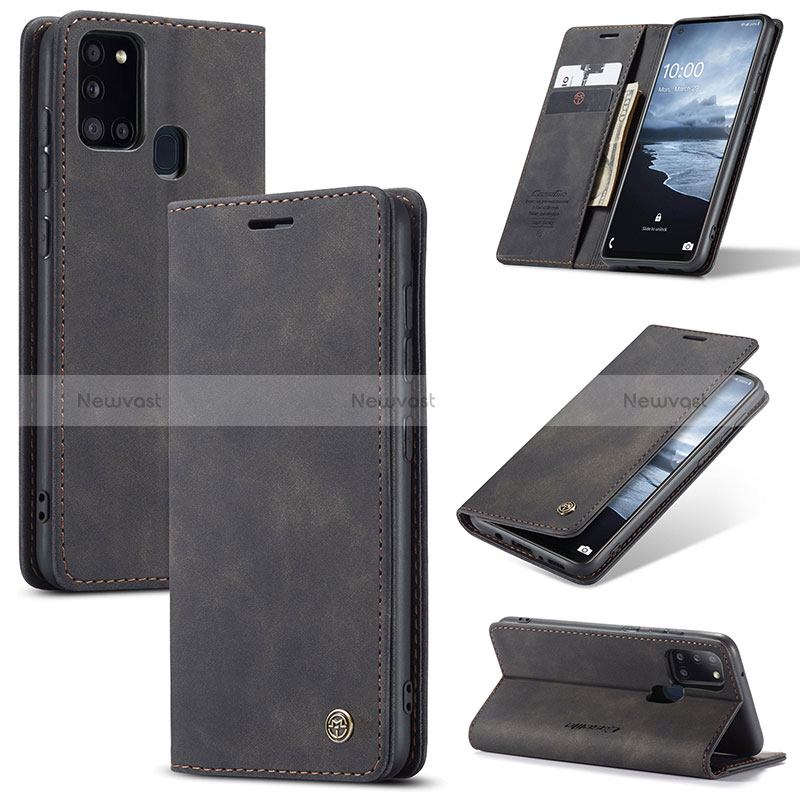 Leather Case Stands Flip Cover Holder C01S for Samsung Galaxy A21s