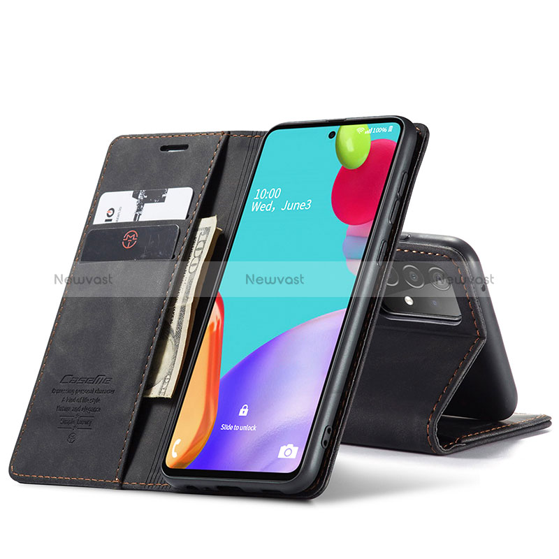 Leather Case Stands Flip Cover Holder C01S for Samsung Galaxy A52 4G