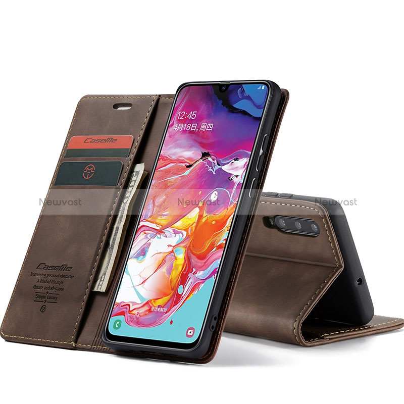 Leather Case Stands Flip Cover Holder C01S for Samsung Galaxy A70