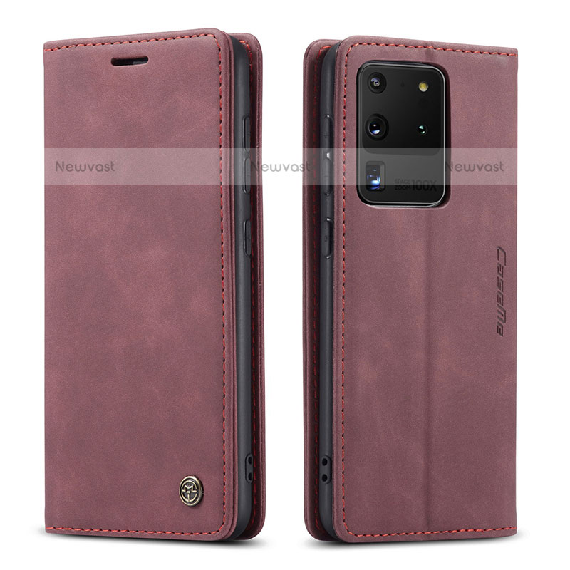 Leather Case Stands Flip Cover Holder C01S for Samsung Galaxy S20 Ultra 5G