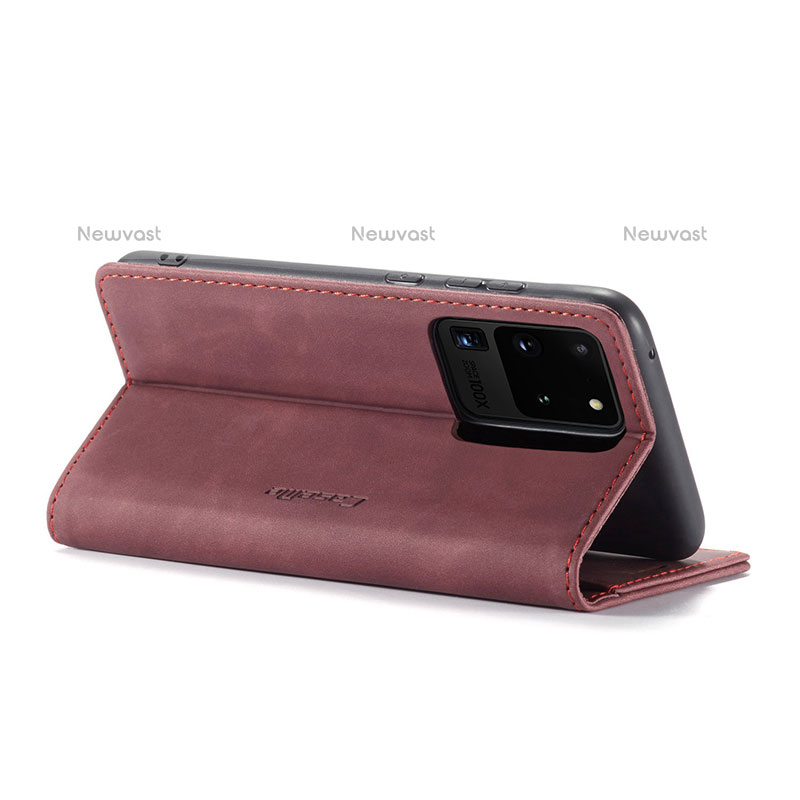 Leather Case Stands Flip Cover Holder C01S for Samsung Galaxy S20 Ultra 5G