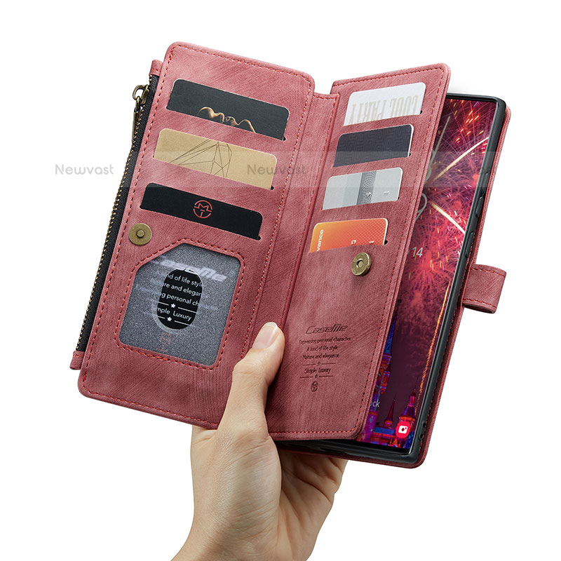 Leather Case Stands Flip Cover Holder C01S for Samsung Galaxy S21 Ultra 5G