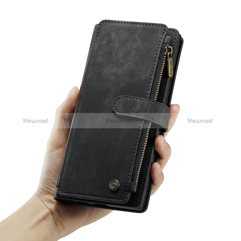 Leather Case Stands Flip Cover Holder C01S for Samsung Galaxy S25 Ultra 5G